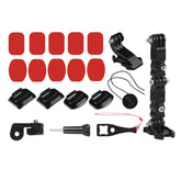 Selbstklebendes Mehrgelenkarm-Festmontageset für Fahrradhelme mit J-Haken-Schnallenhalterung & Adapter & Schraube für GoPro, Insta360, DJI und andere Actionkameras, Fahrradhelm-Set mit Adapter